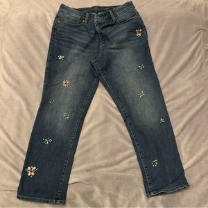 Women’s Chico’s Denim Blue Girlfriends Slim Leg Jeans 
Size 35 waist